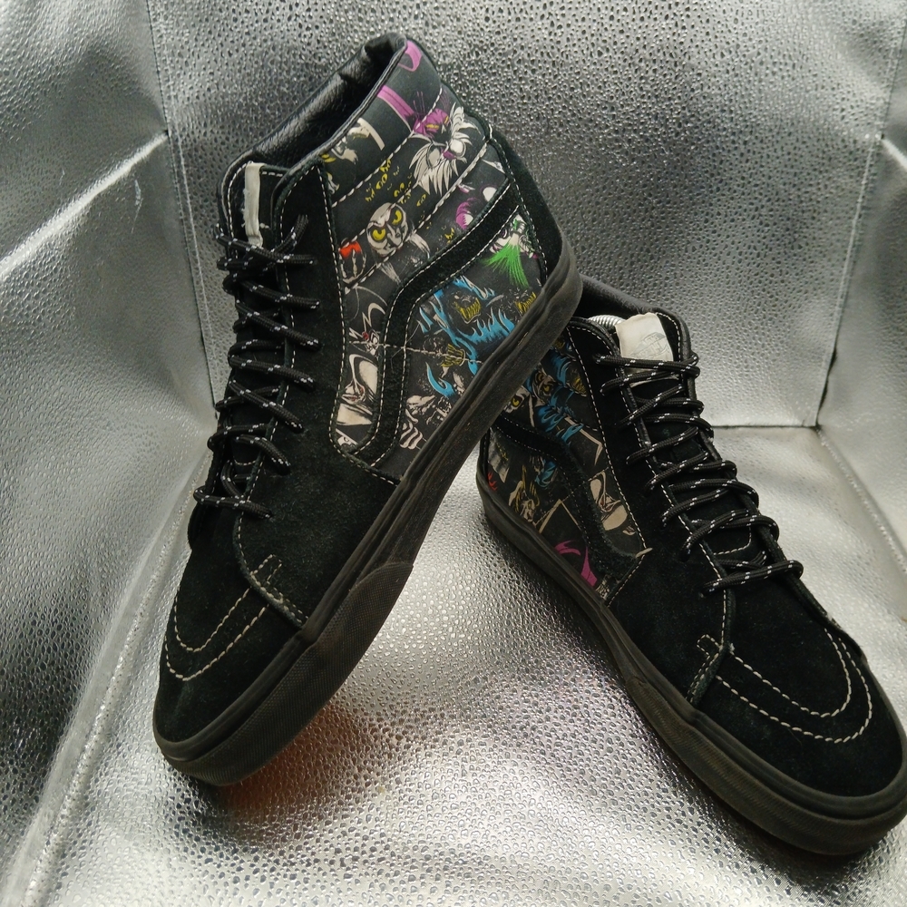 Vans Black and Multicolor Stylish Limited Edition High-Top Sneakers Men's 8.5